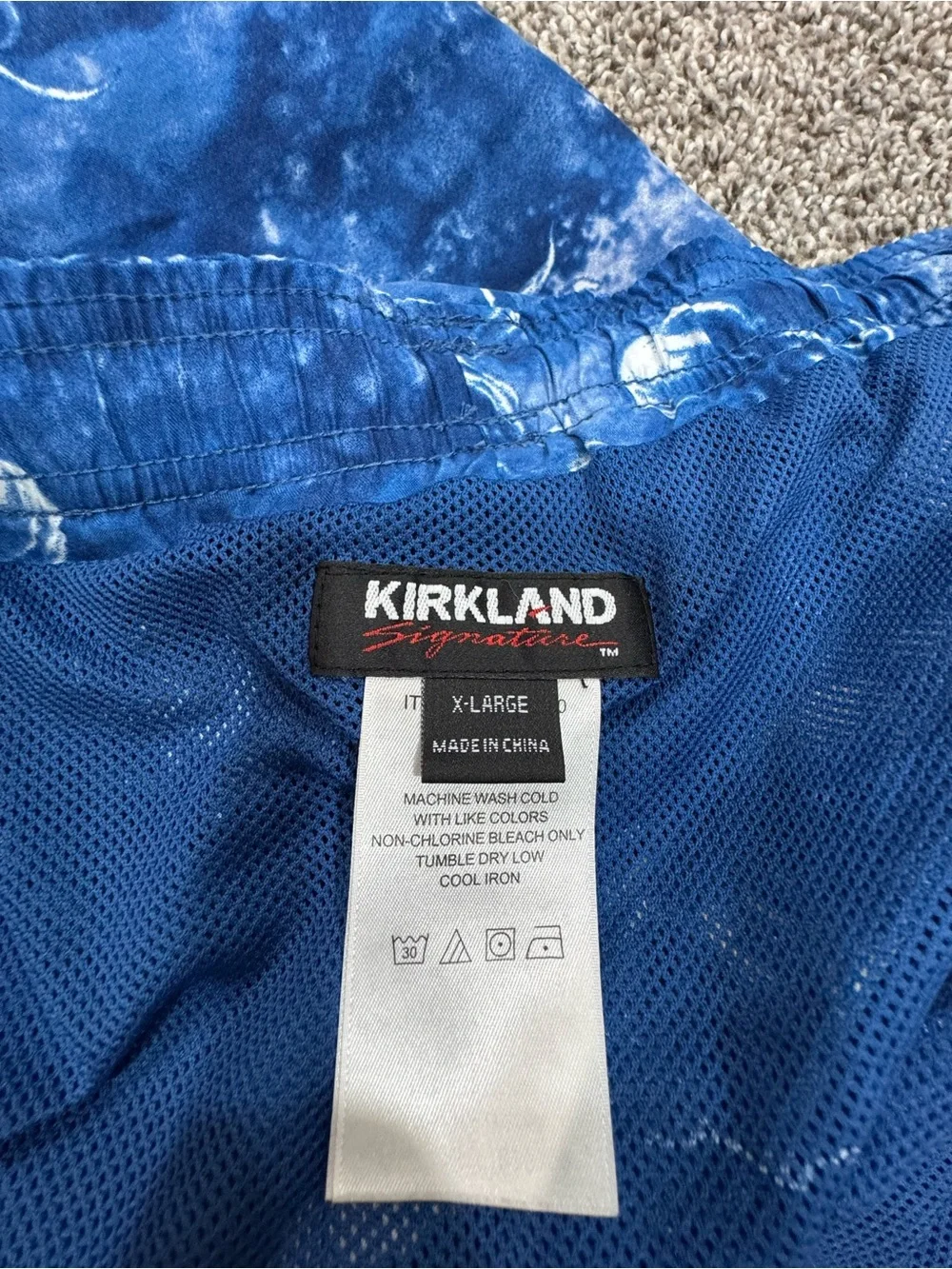 Kirkland Signature Blue Patterned Men's Swim Trunks